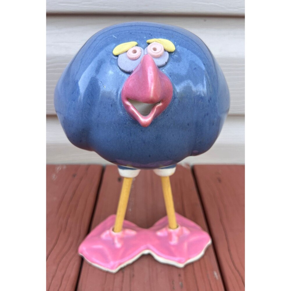 Studio Art Pottery Bird Seagull Figurine Sculpture Signed JW Vintage Whimsical